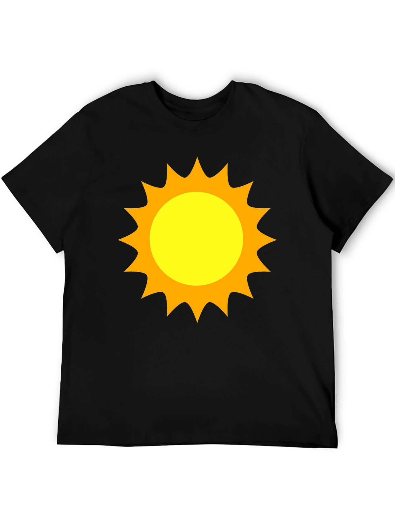 Sunny Graphic Tee - Black Cotton T-Shirt with Sun Design