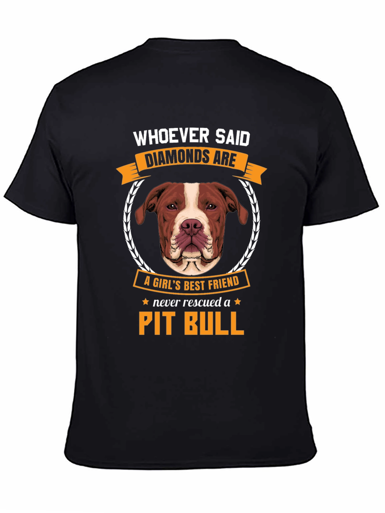 Pit Bull Rescue T-Shirt - Diamonds Are A Girls Best Friend