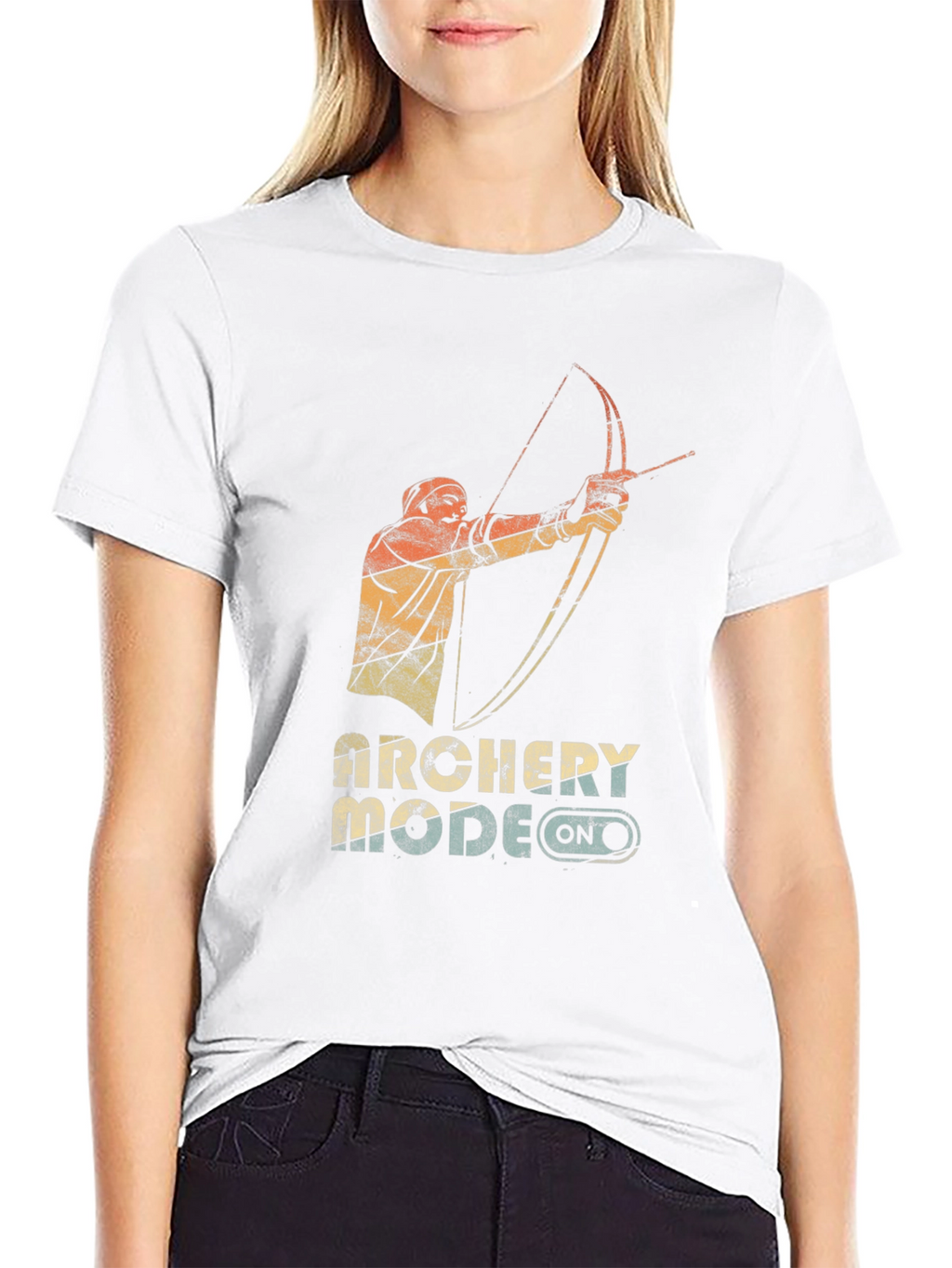 Archery Mode On Graphic Tee - Black Cotton Blend