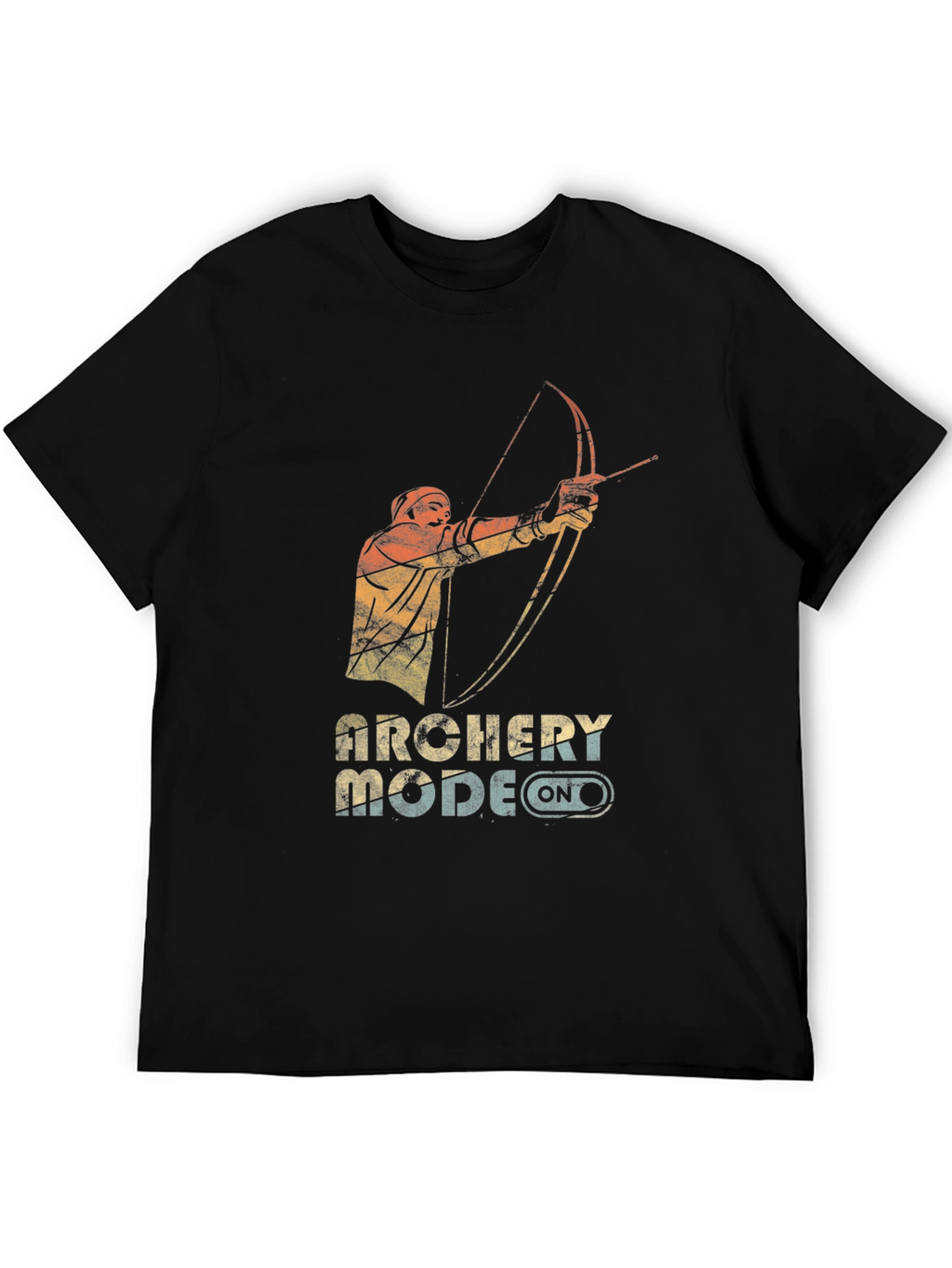 Archery Mode On Graphic Tee - Black Cotton Blend