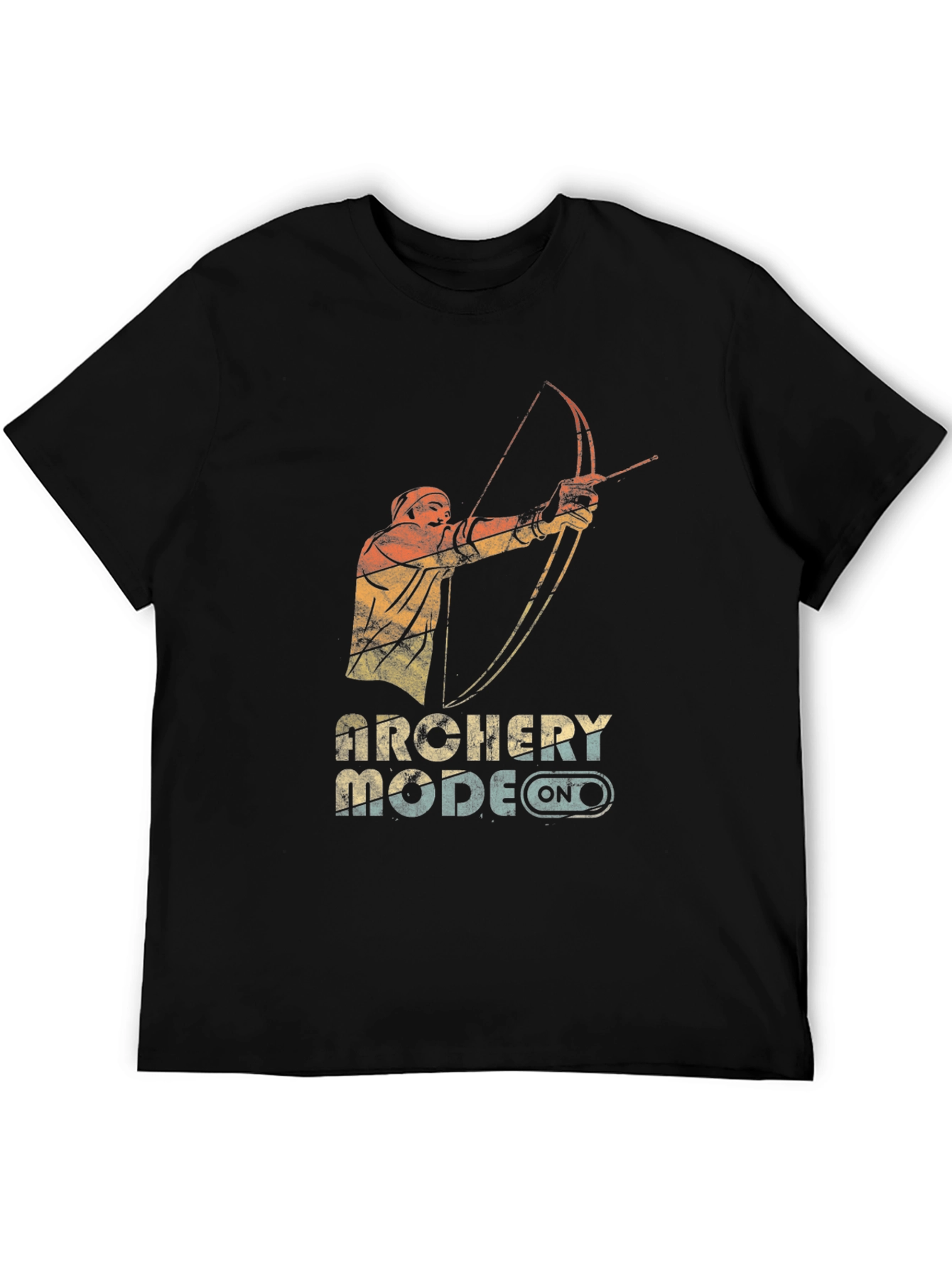 Archery Mode On Graphic Tee - Black Cotton Blend