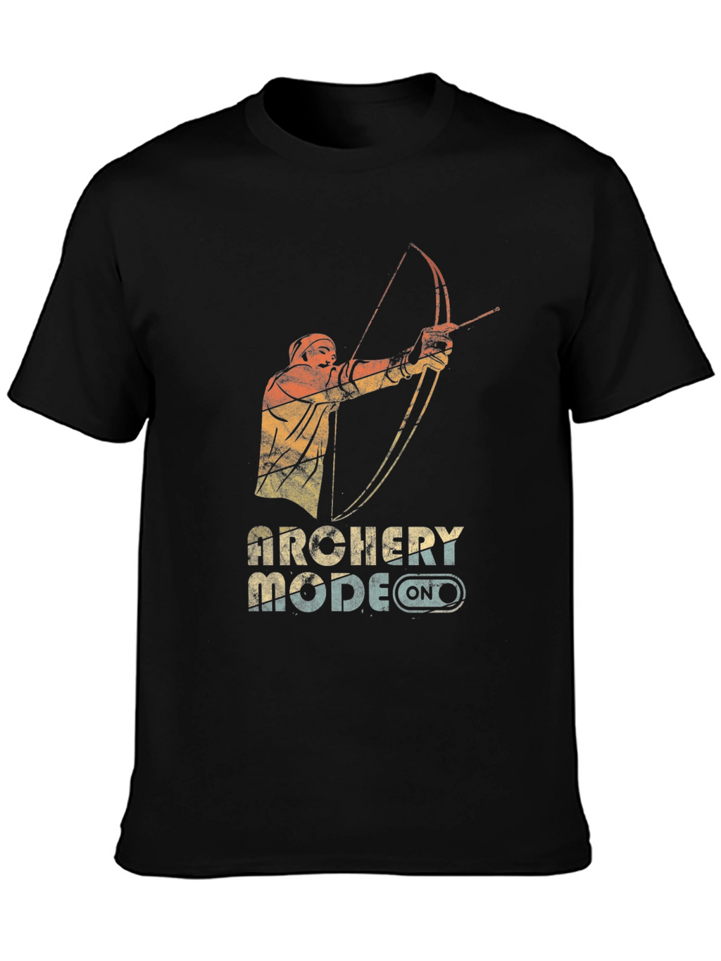 Archery Mode On Graphic Tee - Black Cotton Blend