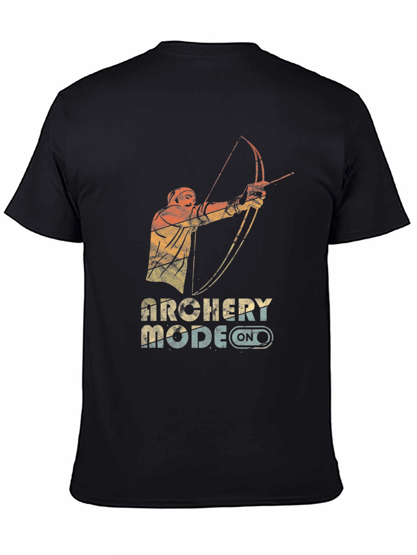 Archery Mode On Graphic Tee - Black Cotton Blend