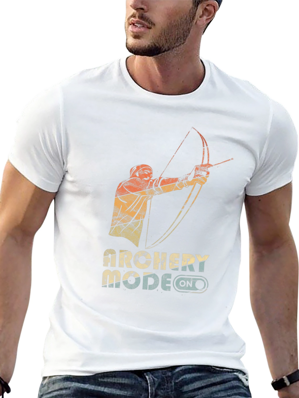 Archery Mode On Graphic Tee - Black Cotton Blend