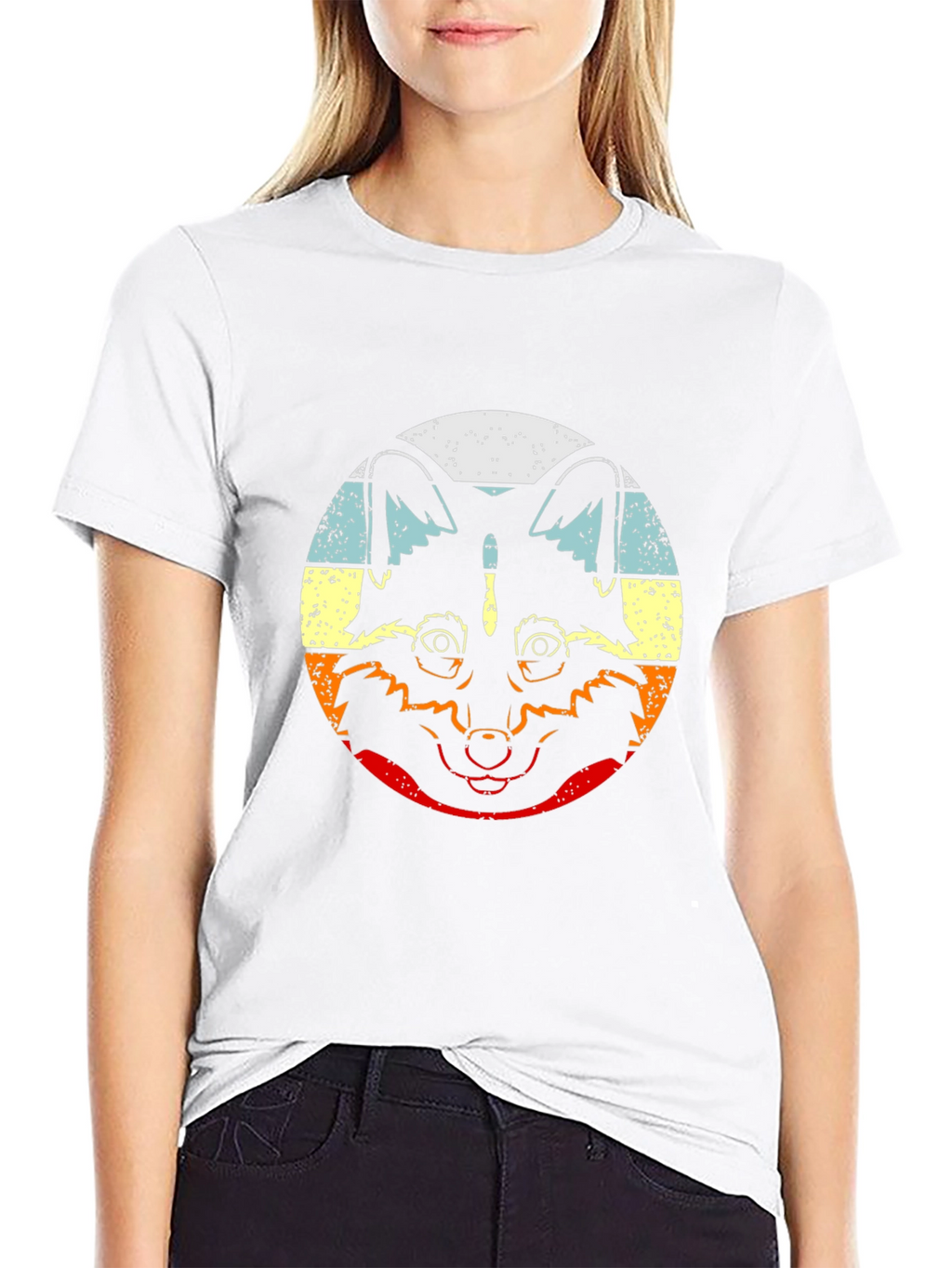 Retro Raccoon Graphic T-Shirt - Crew Neck Black