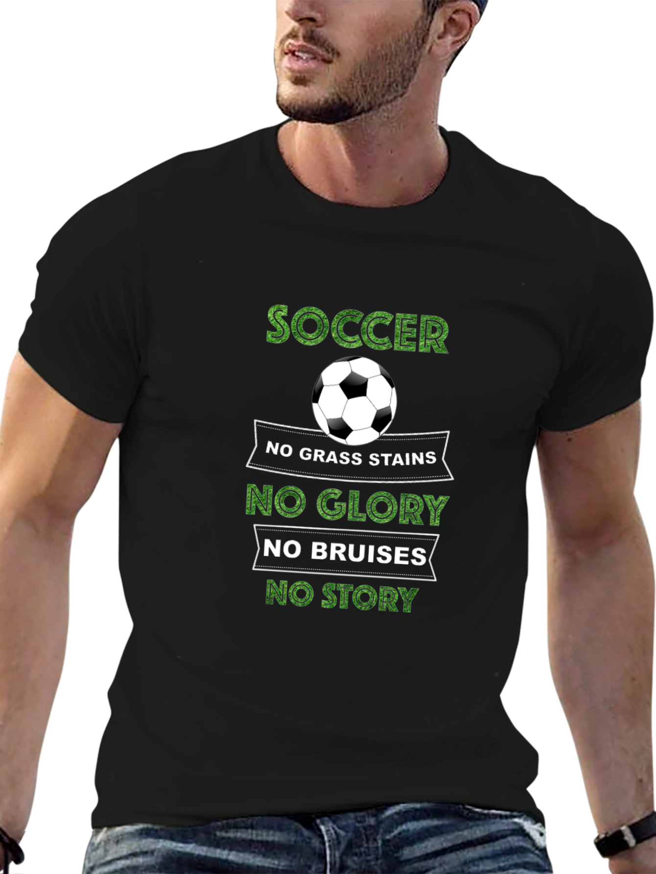 Soccer Graphic T-Shirt: No Grass Stains No Glory