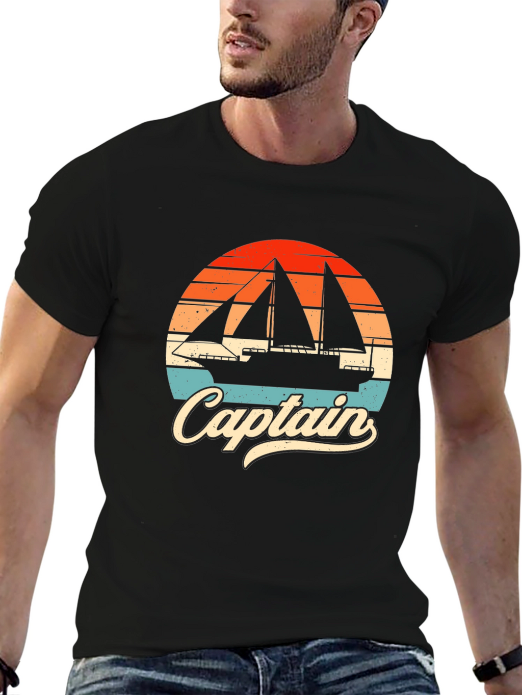 Captain Sailboat Graphic T-Shirt
