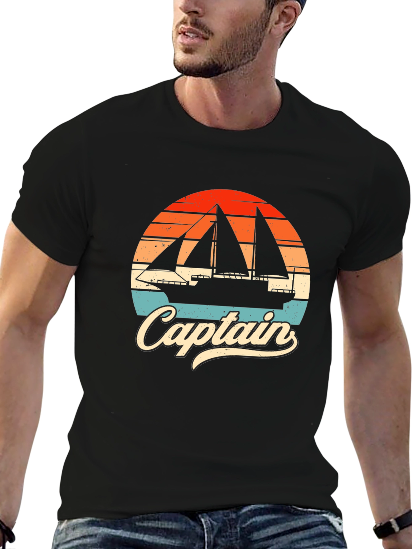 Captain Sailboat Graphic T-Shirt