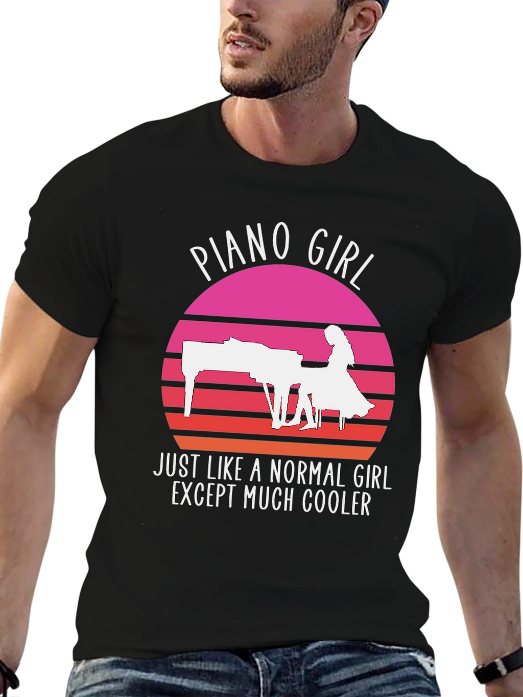 Piano Girl Graphic Tee - Musician T-Shirt