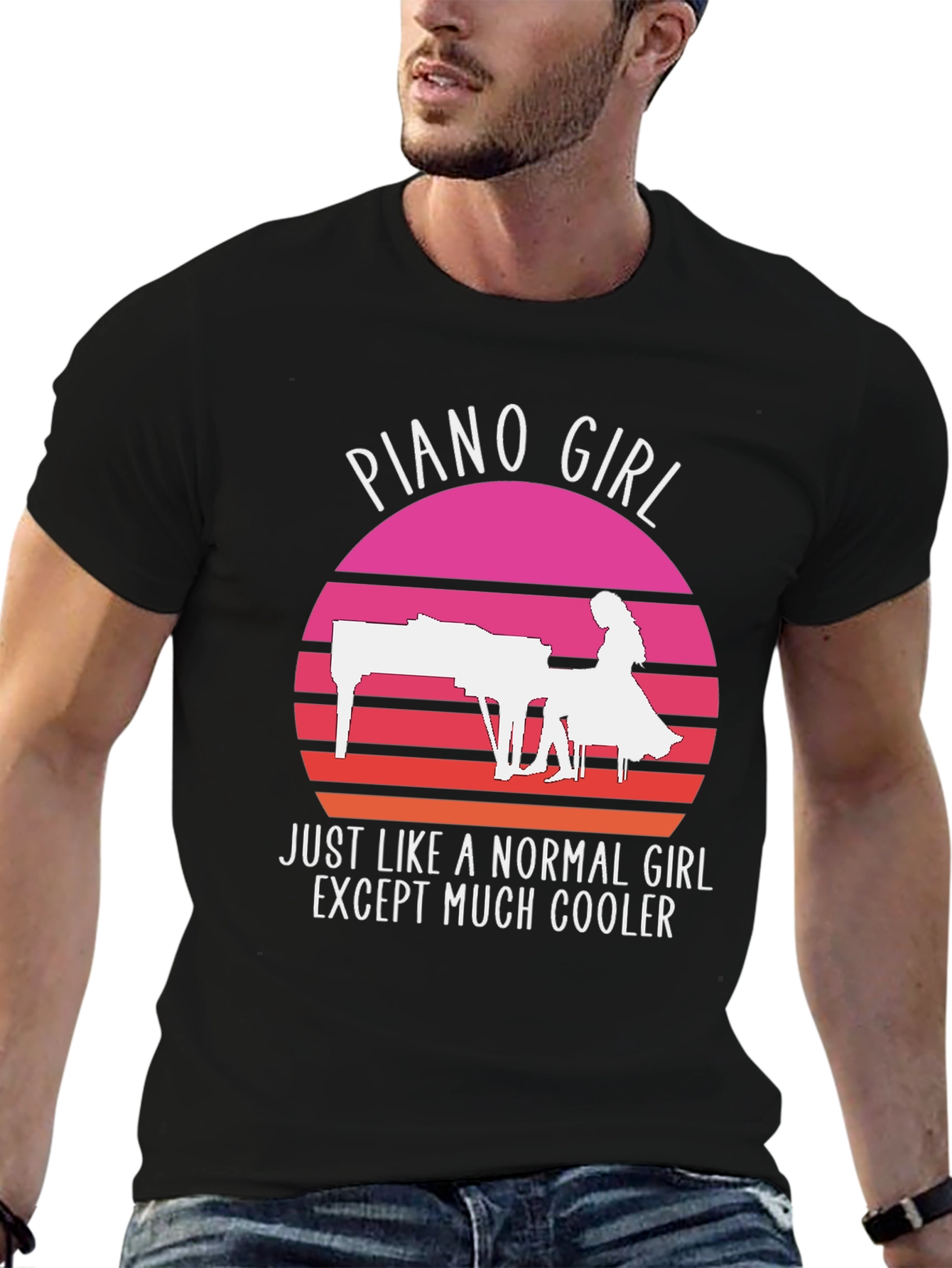 Piano Girl Graphic Tee - Musician T-Shirt
