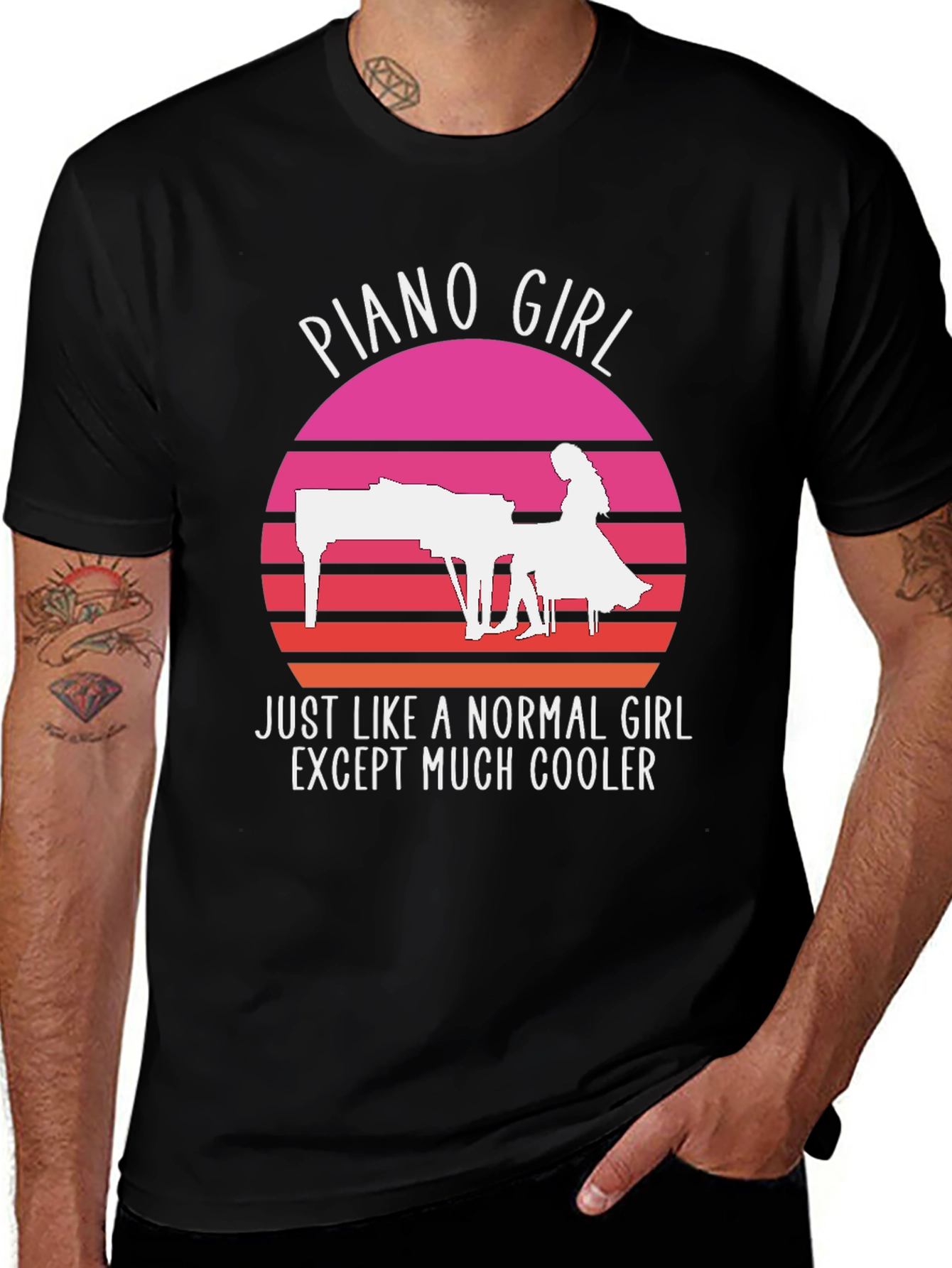 Piano Girl Graphic Tee - Musician T-Shirt