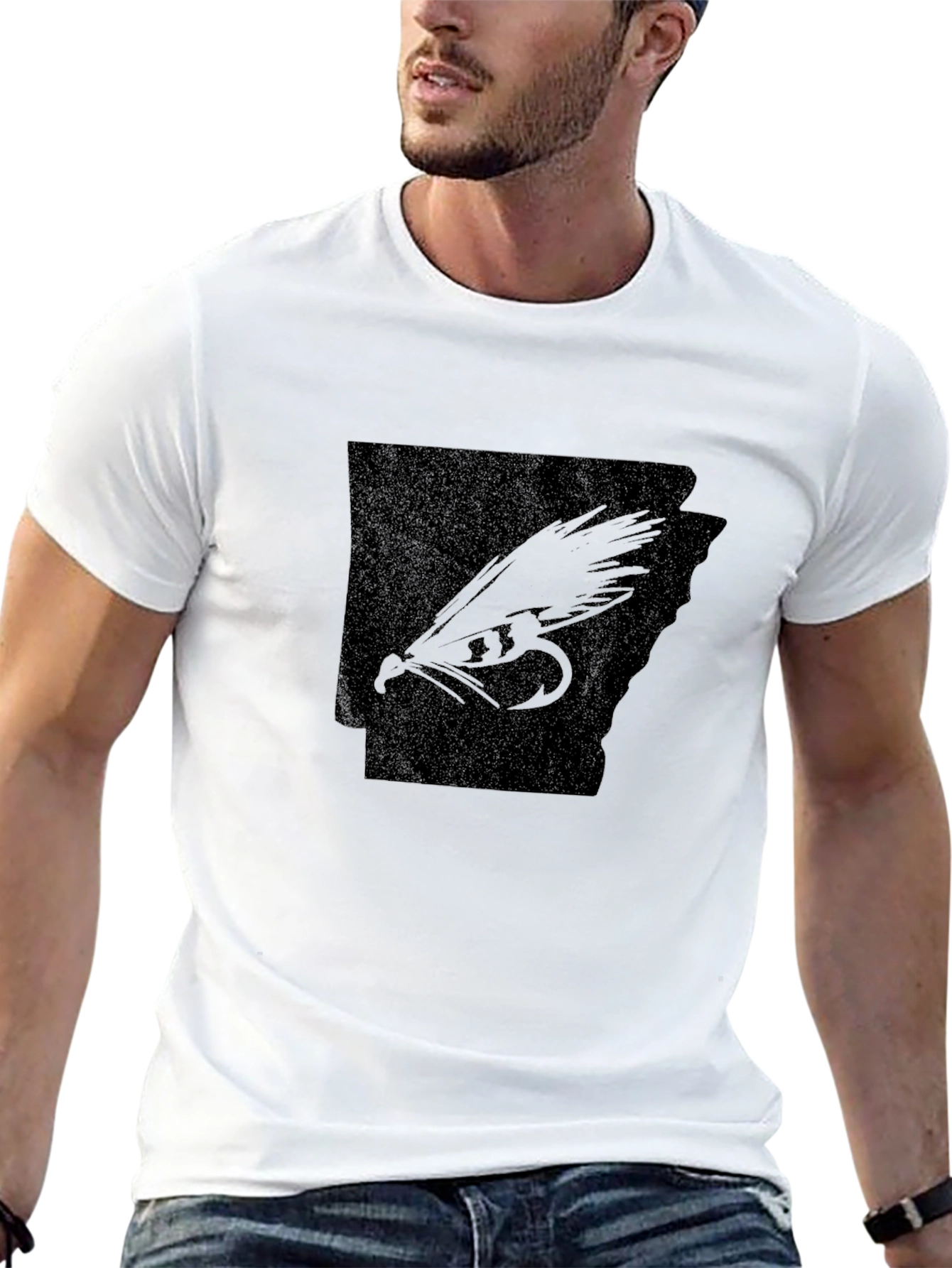 Arkansas Fishing Fly Graphic Tee - Black