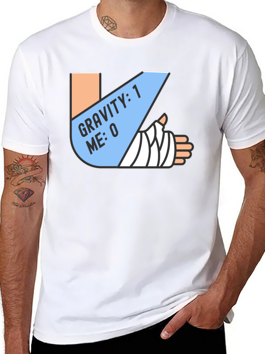 Gravity 1 Me 0 T-Shirt Funny Broken Arm Gift