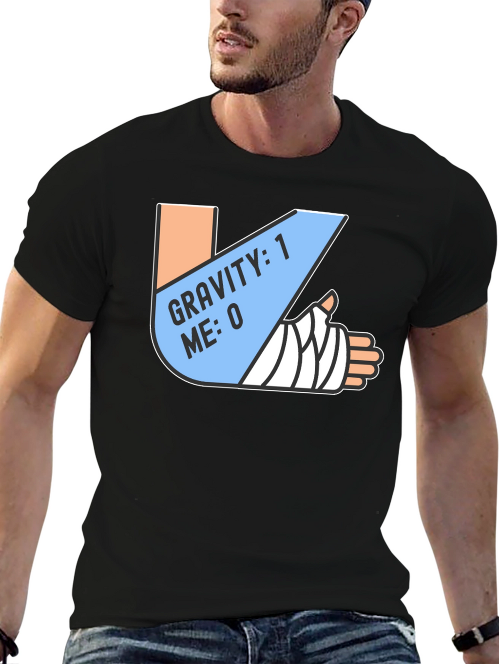 Gravity 1 Me 0 T-Shirt Funny Broken Arm Gift