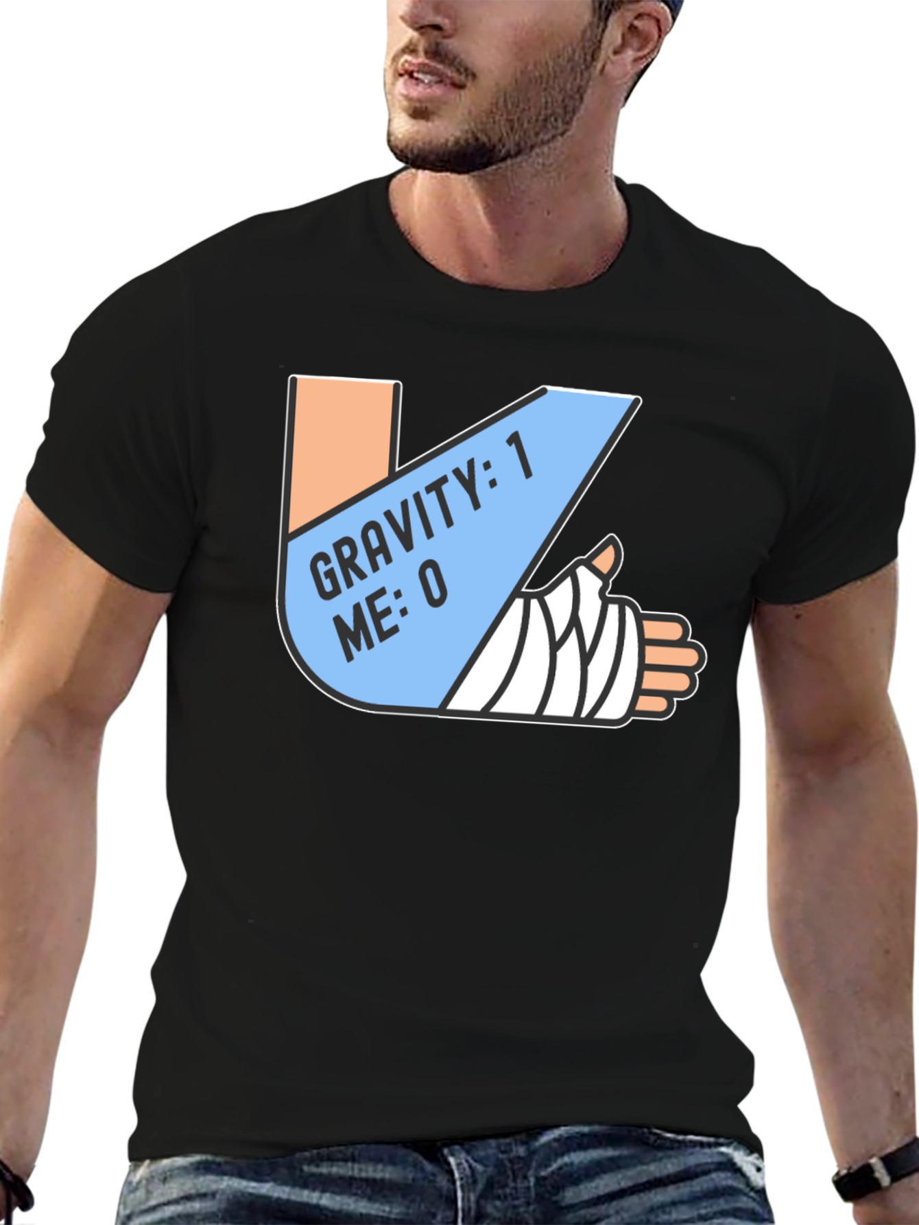 Gravity 1 Me 0 T-Shirt Funny Broken Arm Gift