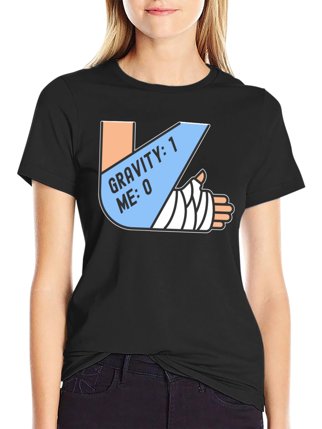 Gravity 1 Me 0 T-Shirt Funny Broken Arm Gift