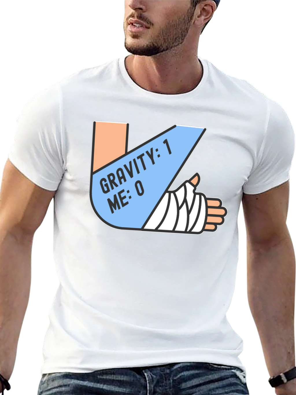 Gravity 1 Me 0 T-Shirt Funny Broken Arm Gift