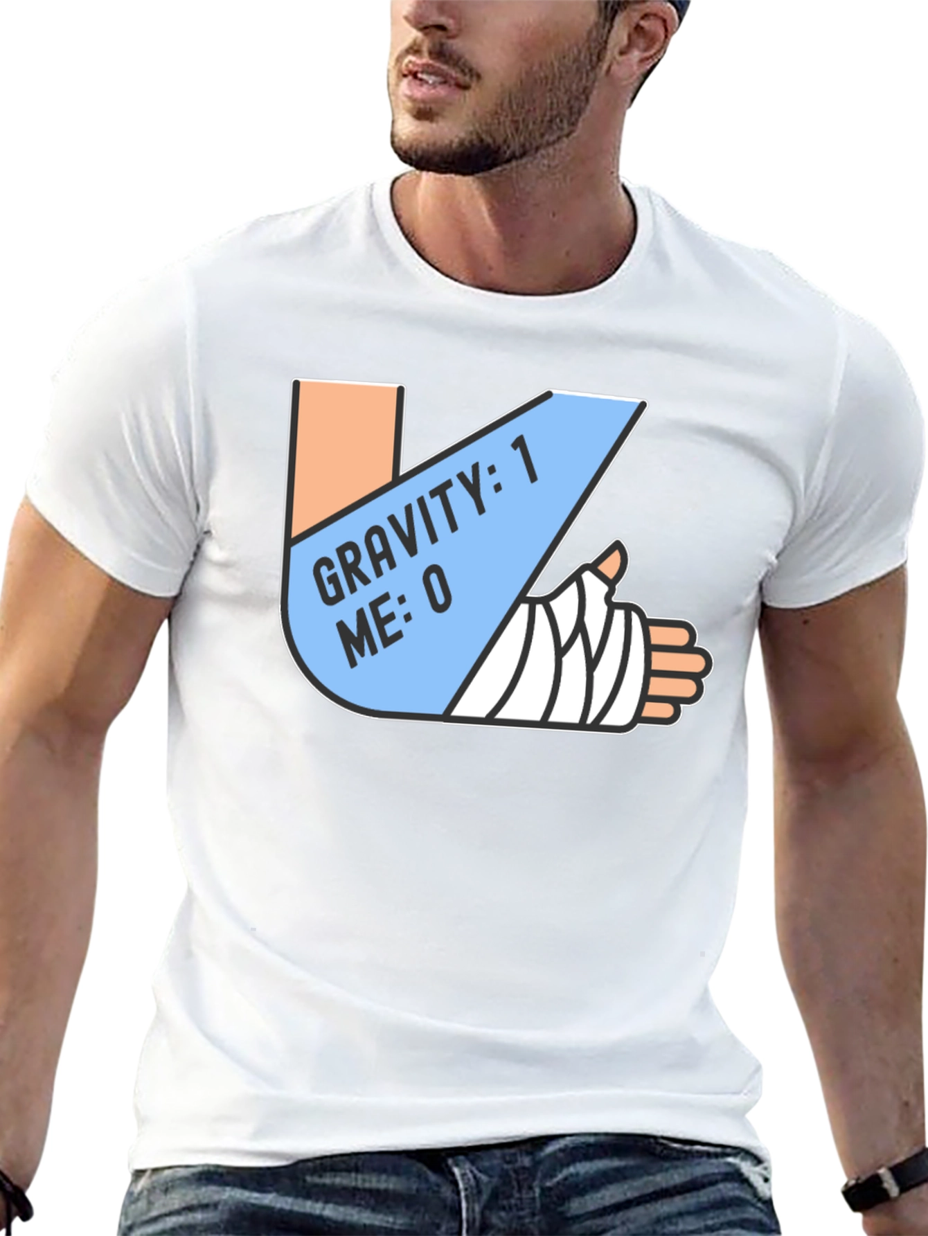 Gravity 1 Me 0 T-Shirt Funny Broken Arm Gift