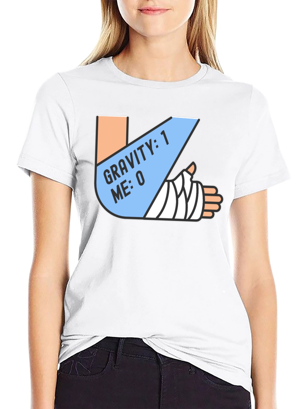 Gravity 1 Me 0 T-Shirt Funny Broken Arm Gift