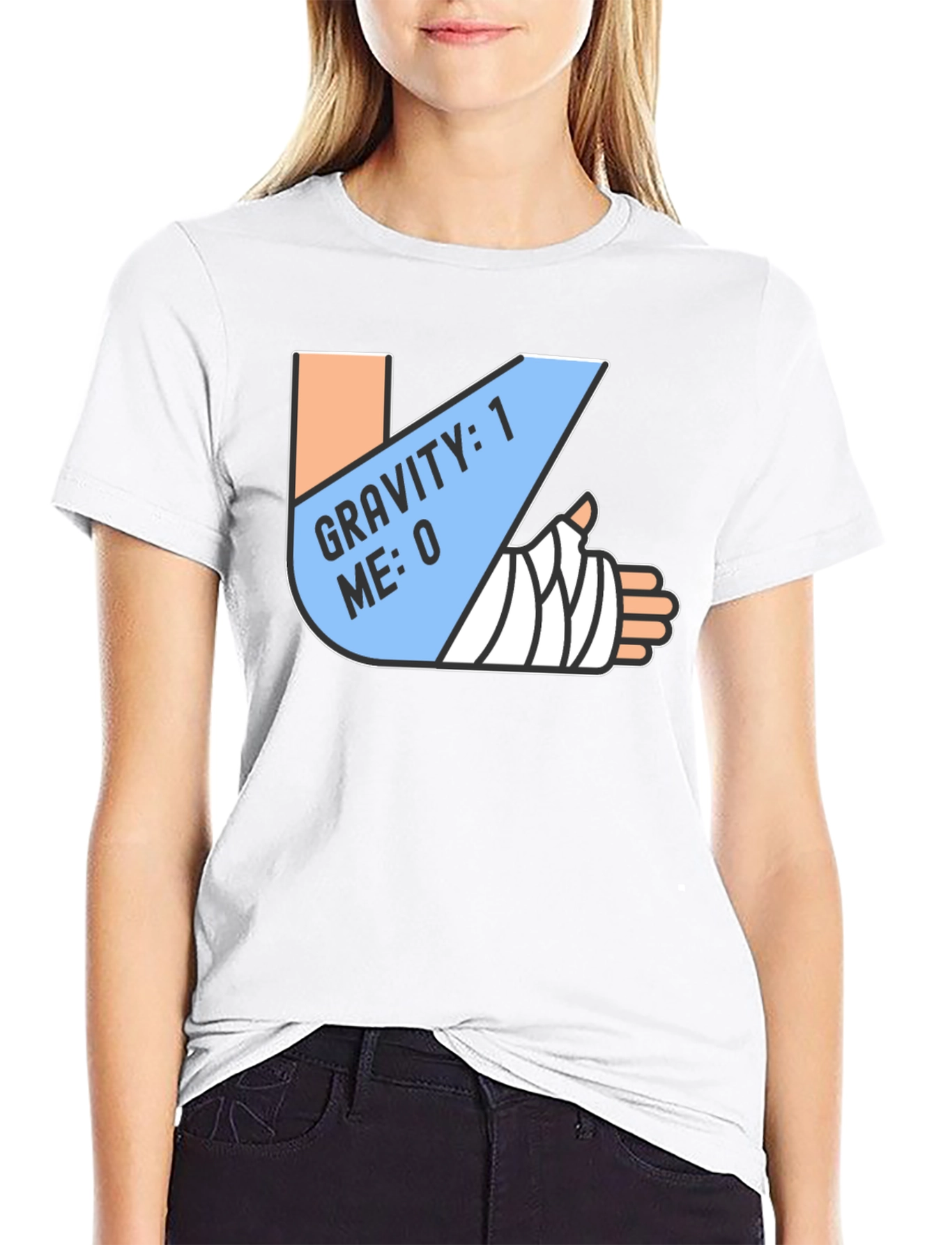 Gravity 1 Me 0 T-Shirt Funny Broken Arm Gift
