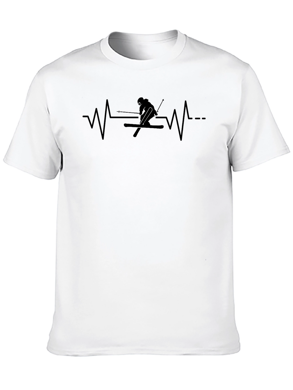 Skiing Heartbeat Graphic Tee - Active Lifestyle Apparel