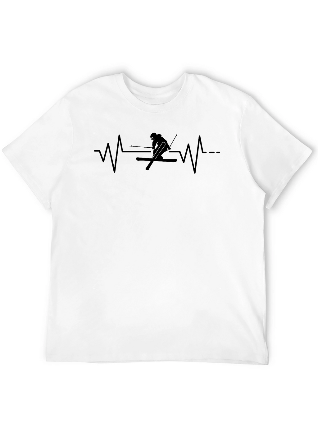 Skiing Heartbeat Graphic Tee - Active Lifestyle Apparel