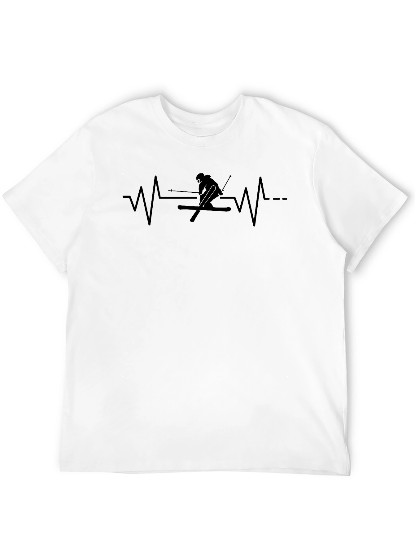 Skiing Heartbeat Graphic Tee - Active Lifestyle Apparel