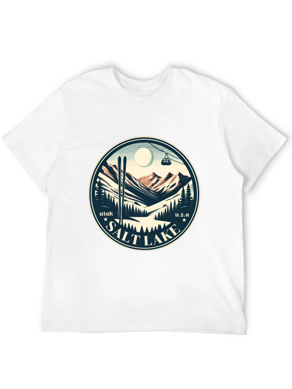 Salt Lake Utah Ski Scene Graphic Tee