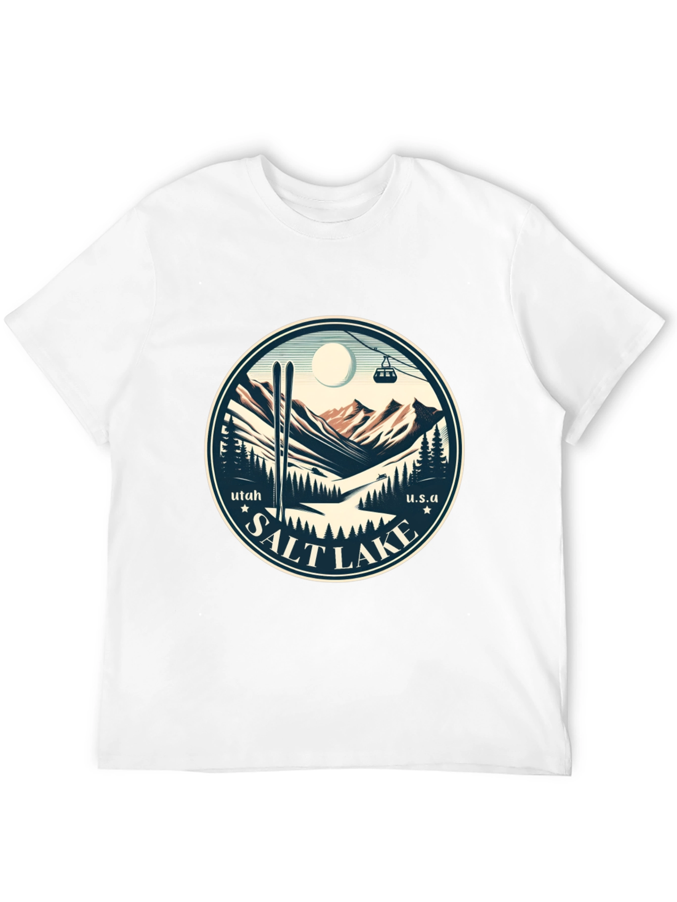 Salt Lake Utah Ski Scene Graphic Tee