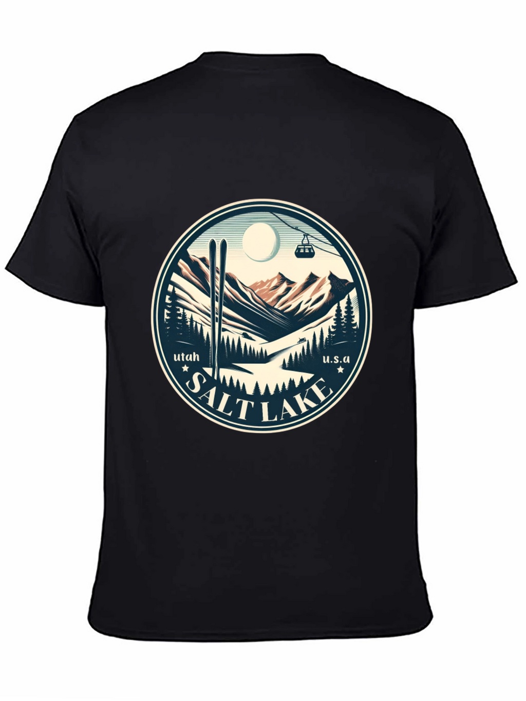Salt Lake Utah Ski Scene Graphic Tee