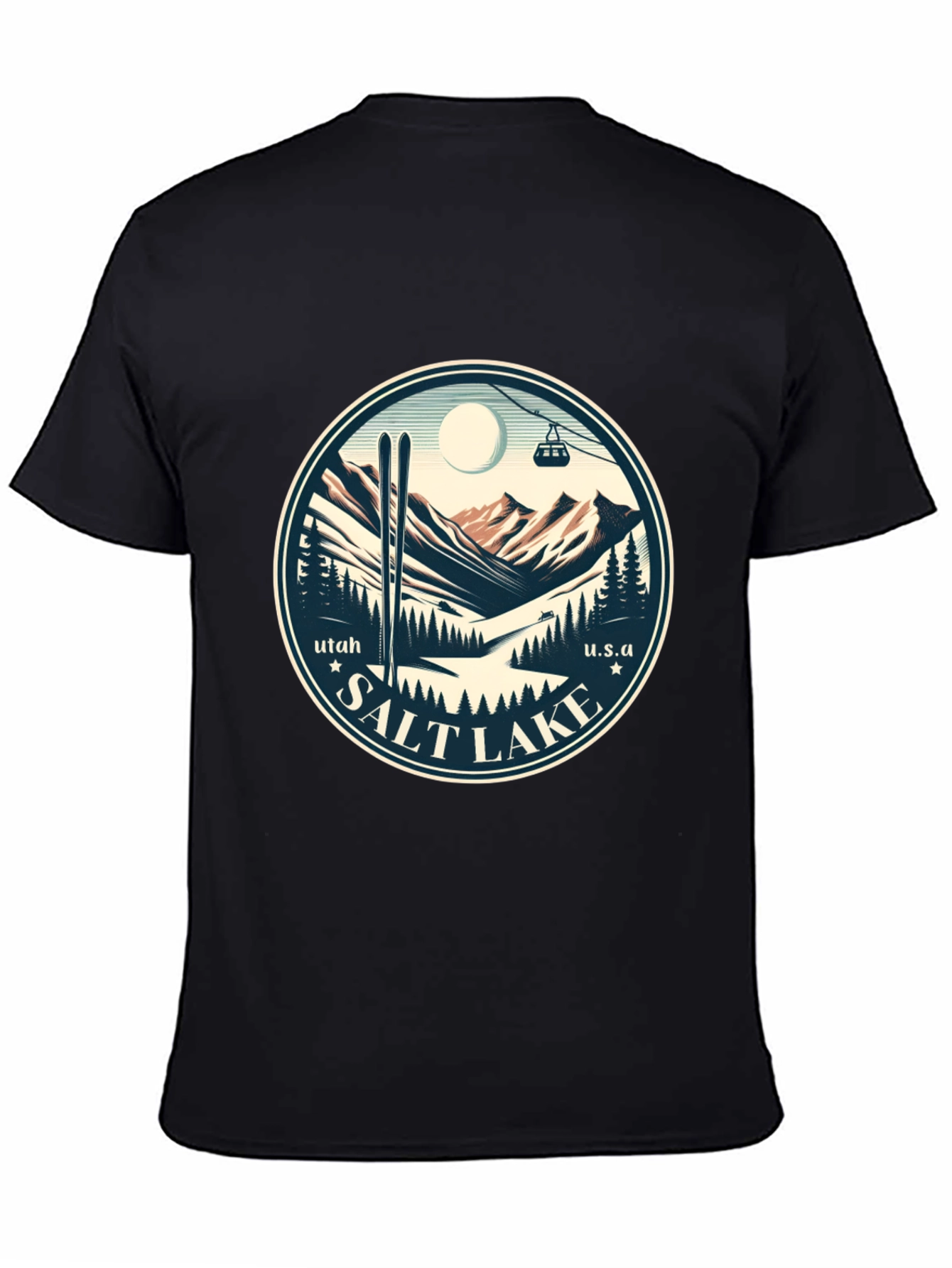 Salt Lake Utah Ski Scene Graphic Tee