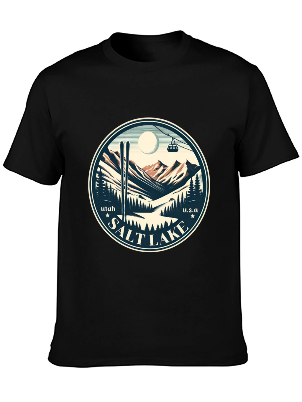 Salt Lake Utah Ski Scene Graphic Tee