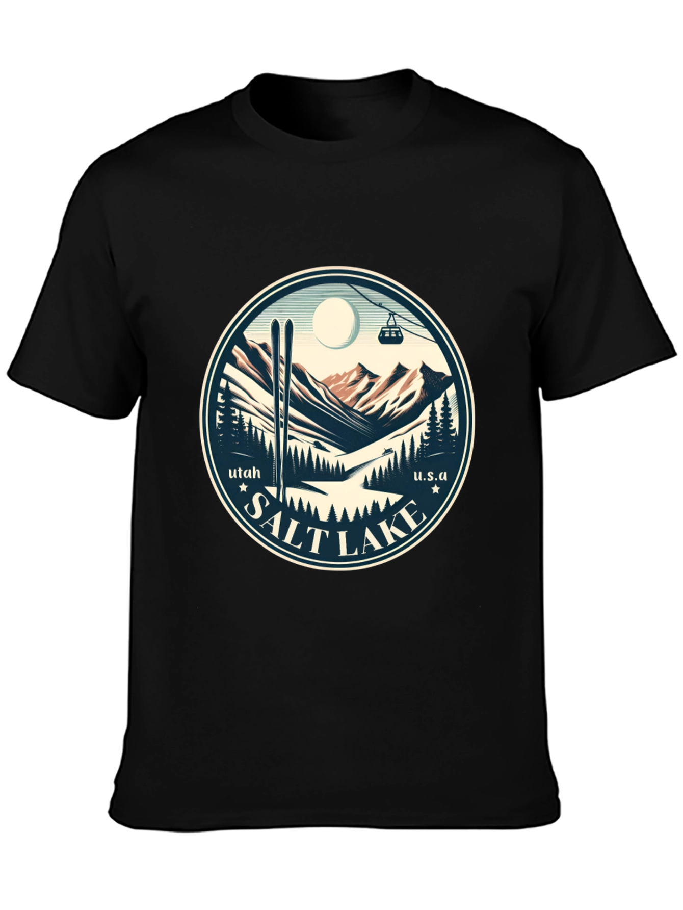 Salt Lake Utah Ski Scene Graphic Tee