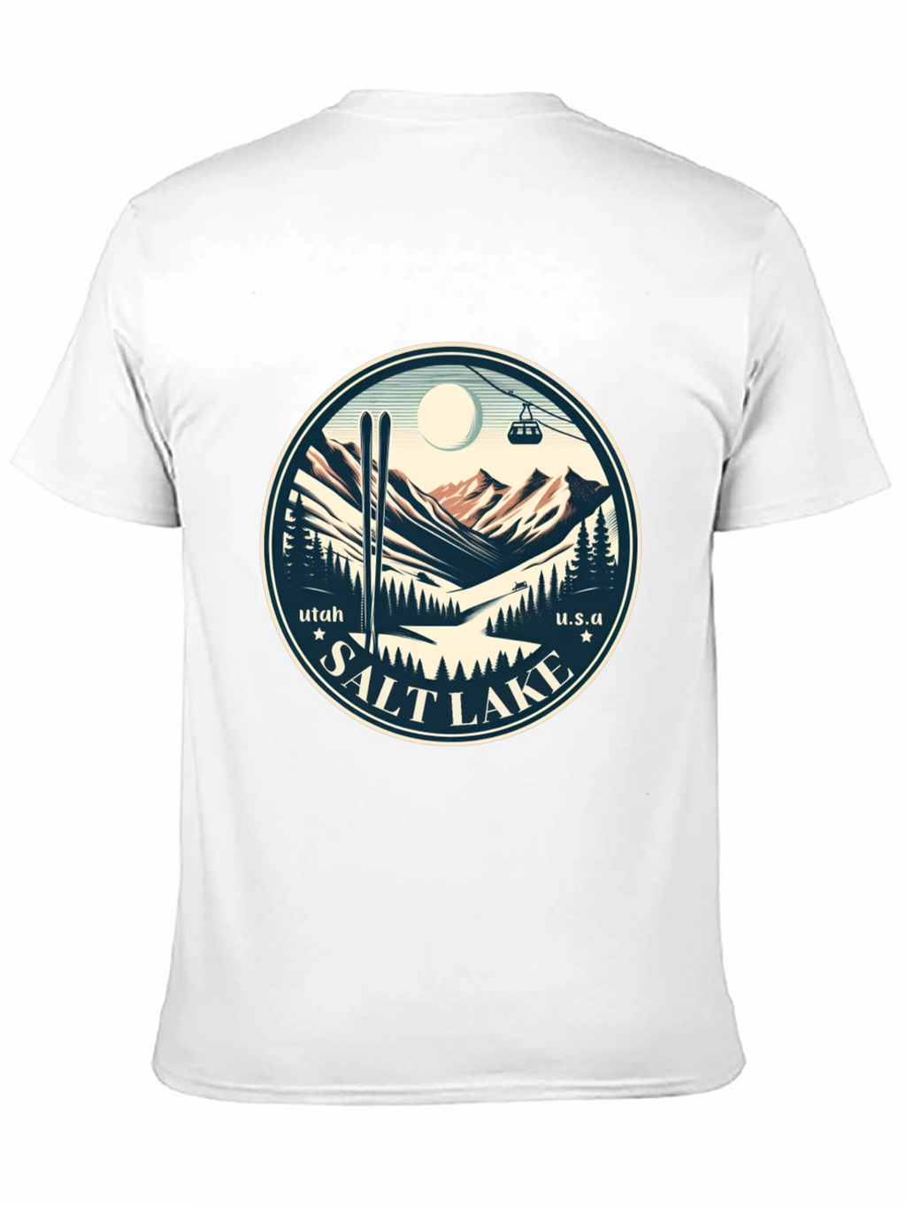 Salt Lake Utah Ski Scene Graphic Tee