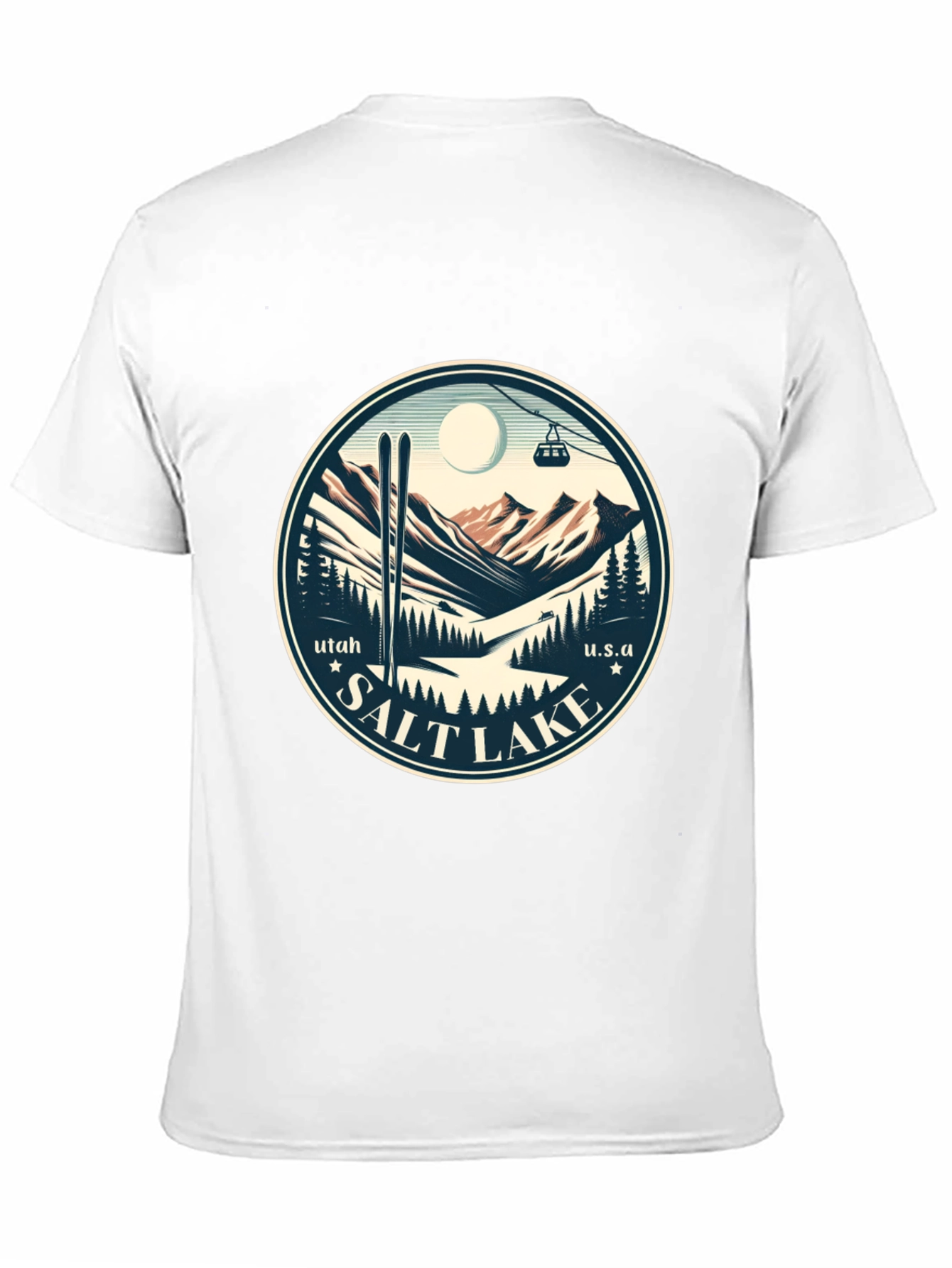 Salt Lake Utah Ski Scene Graphic Tee