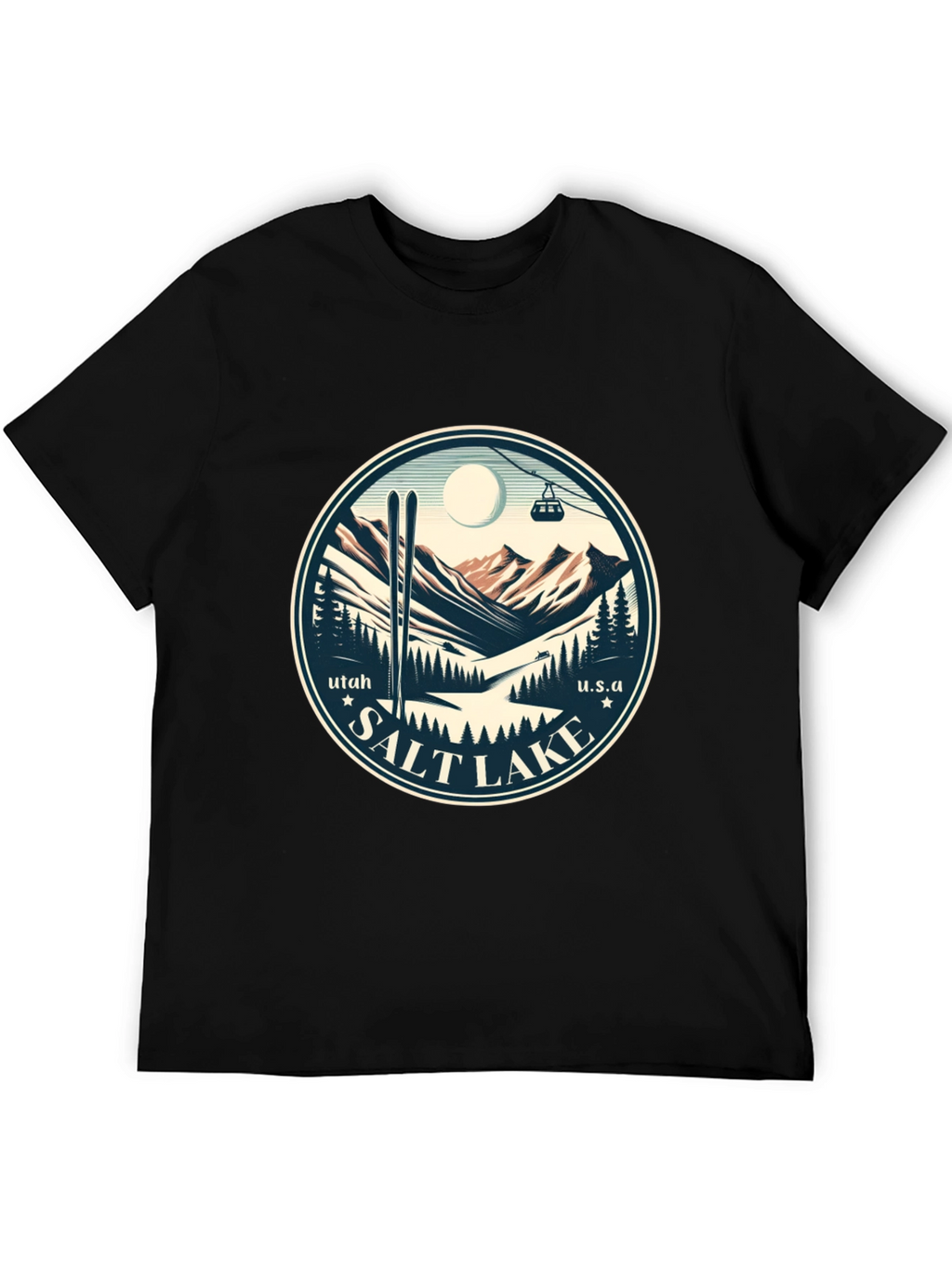 Salt Lake Utah Ski Scene Graphic Tee