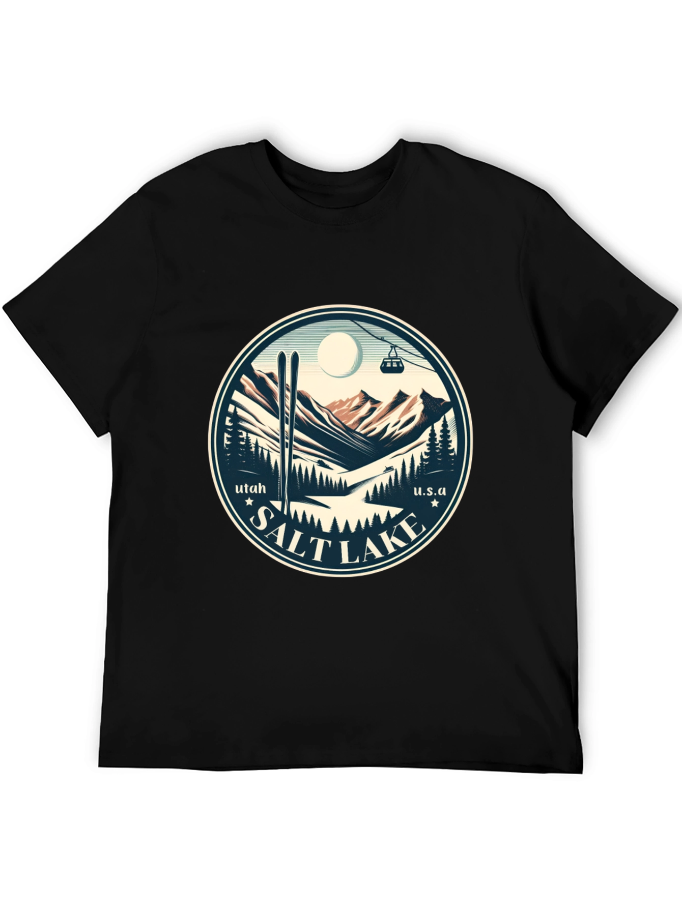 Salt Lake Utah Ski Scene Graphic Tee