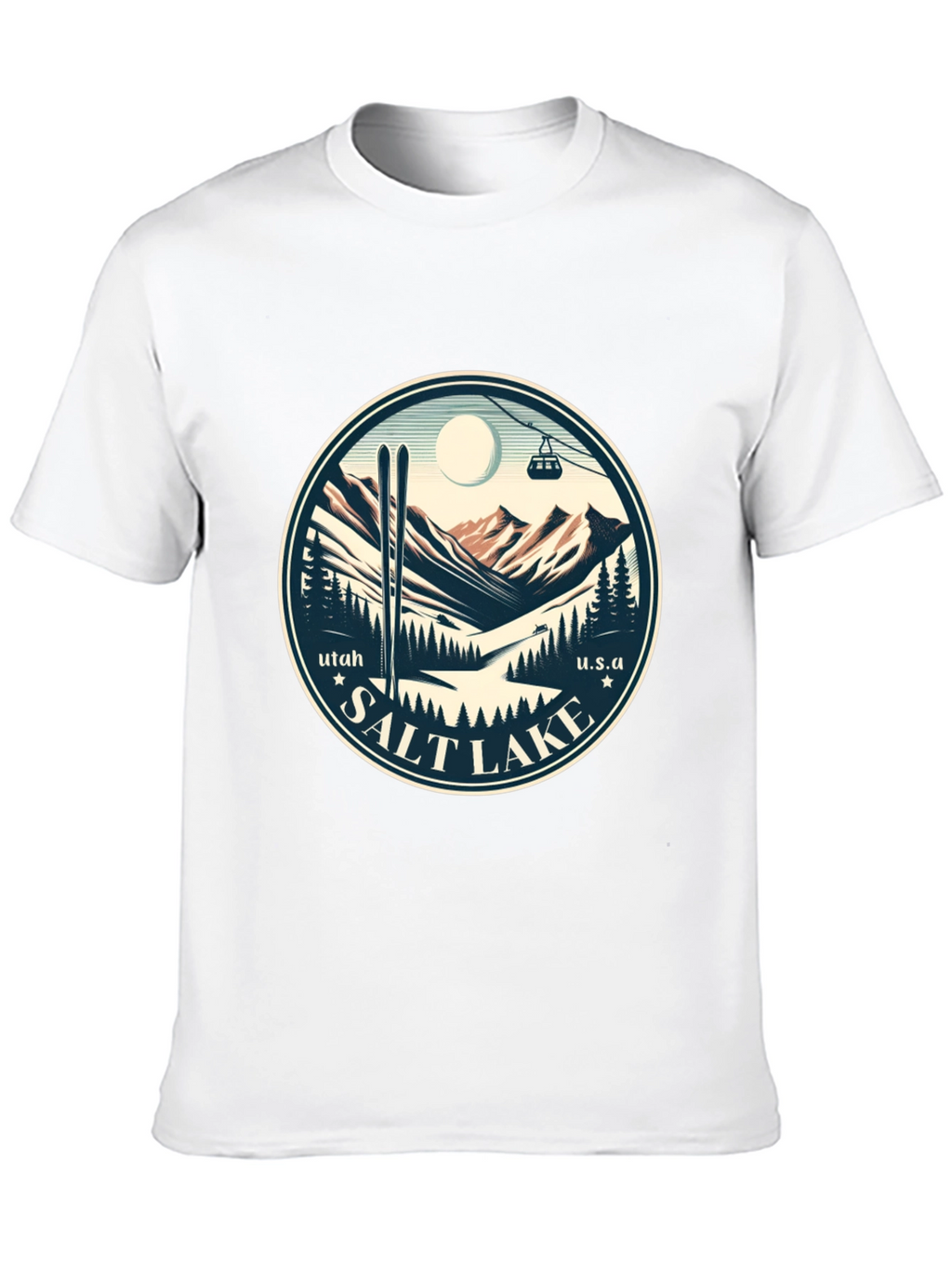 Salt Lake Utah Ski Scene Graphic Tee