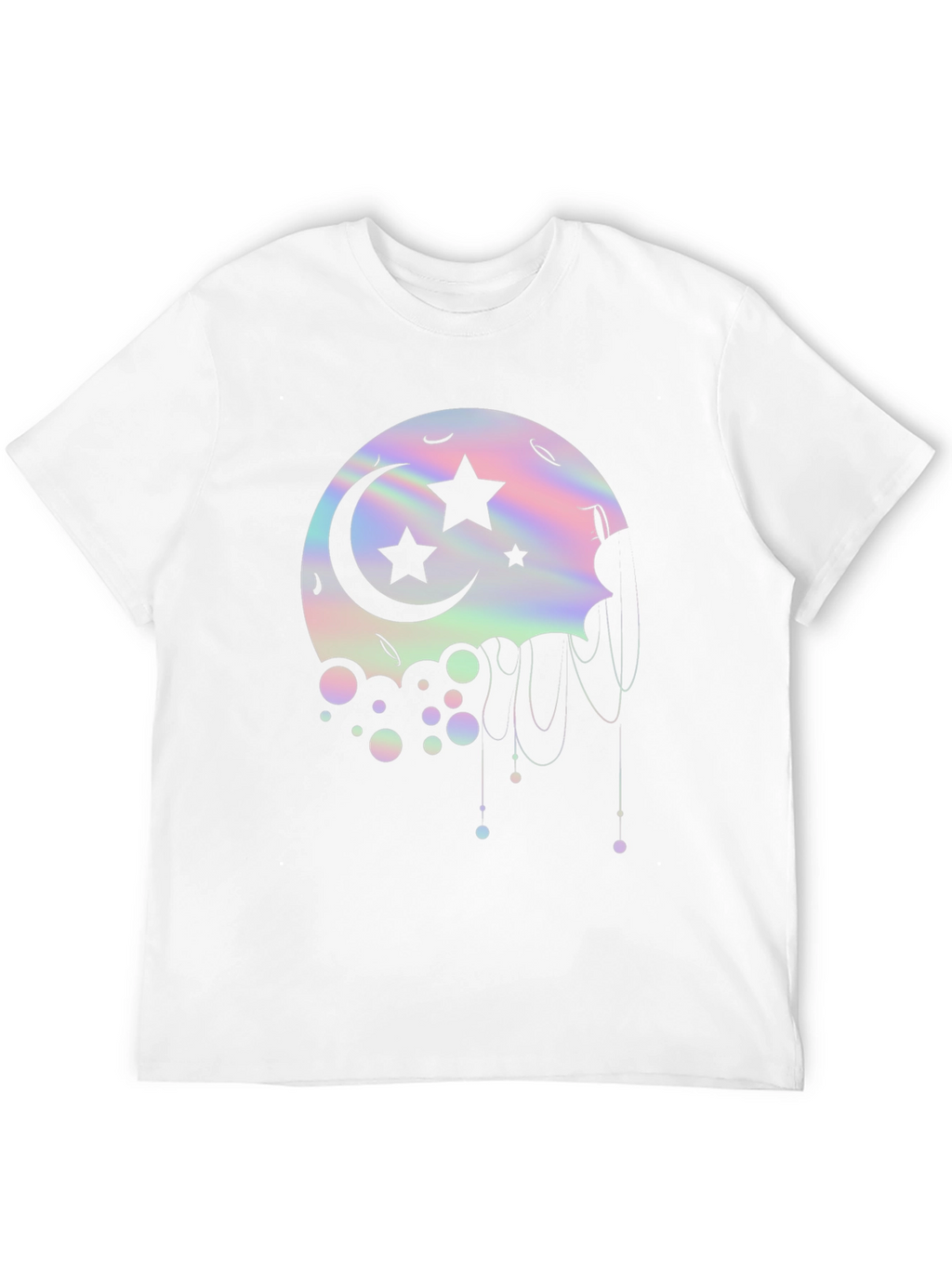 Dreamy Moon Stars Graphic Tee - Black Cotton T-Shirt