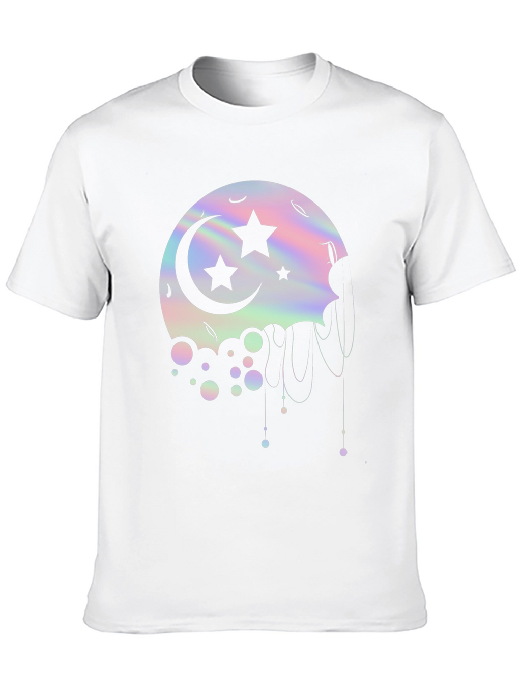 Dreamy Moon Stars Graphic Tee - Black Cotton T-Shirt
