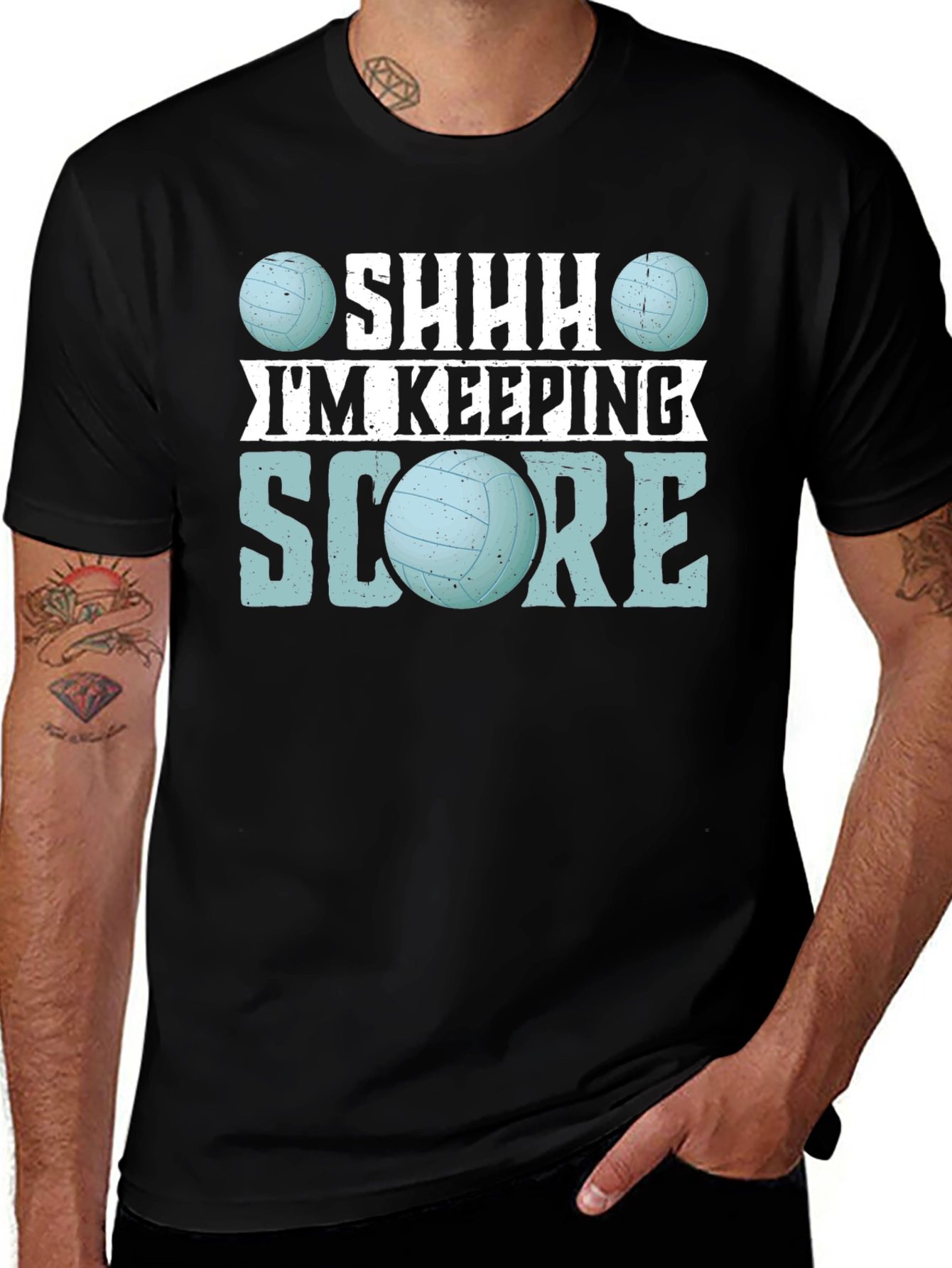 Shhh Im Keeping Score Volleyball Graphic Tee