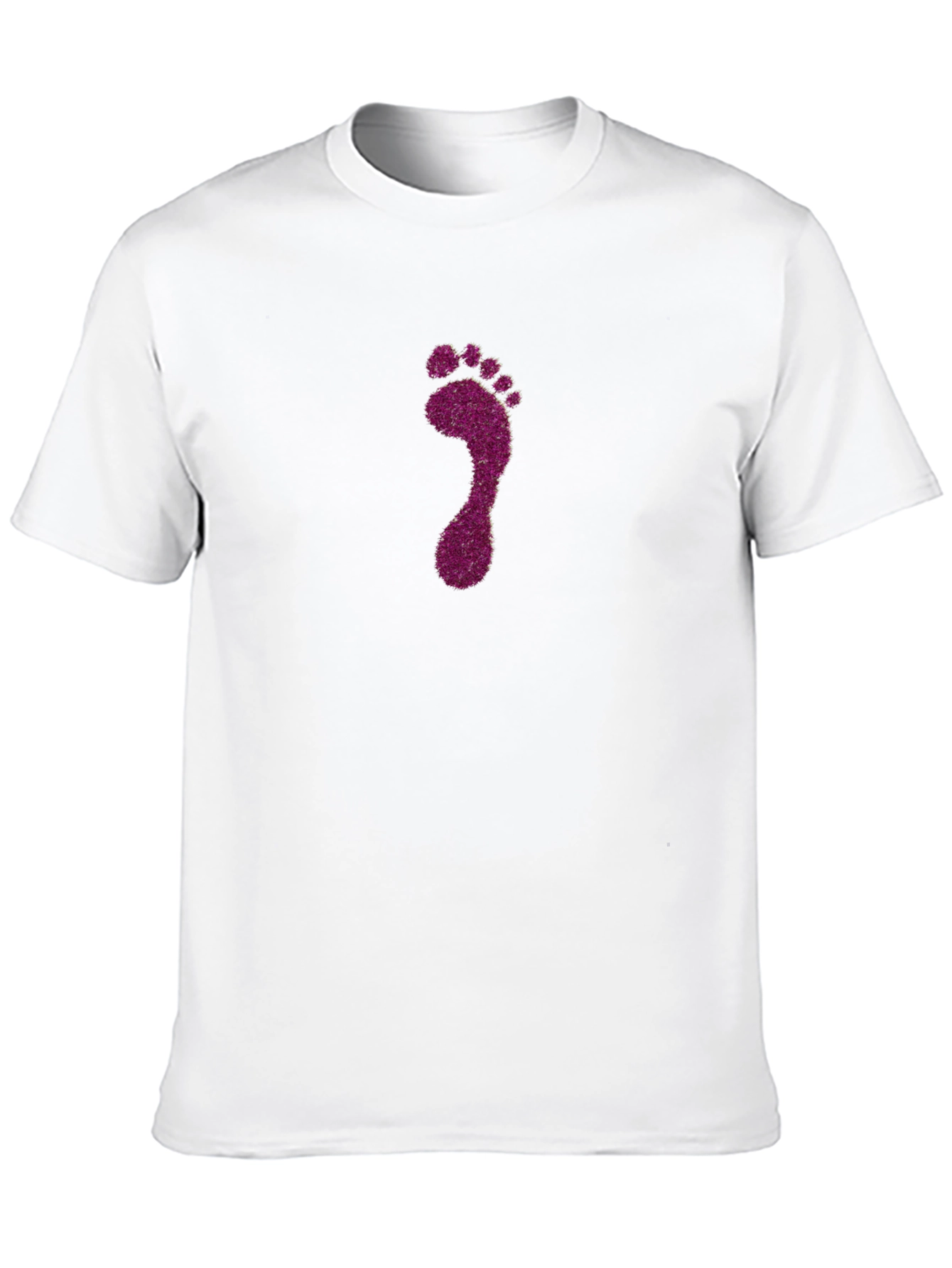 Glitter Footprint Graphic Tee - Black