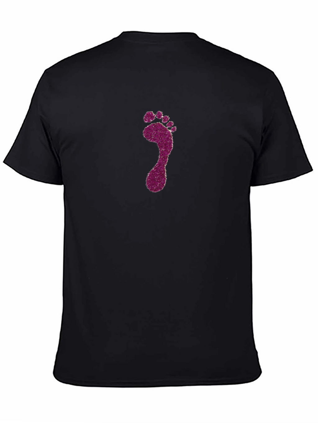 Glitter Footprint Graphic Tee - Black