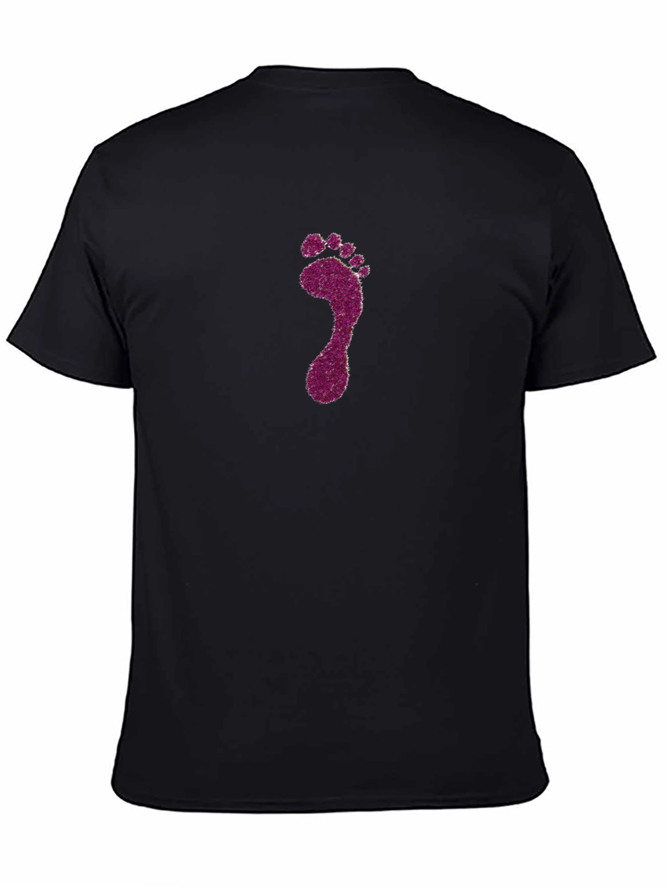 Glitter Footprint Graphic Tee - Black