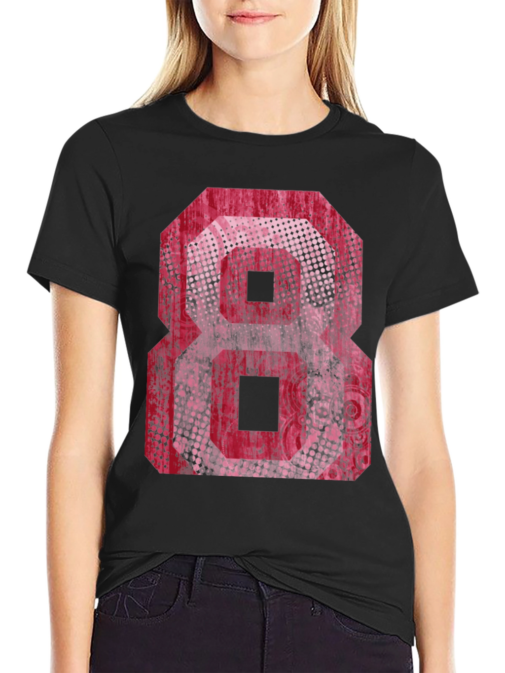 Graphic Tee - Red Number 8 Design