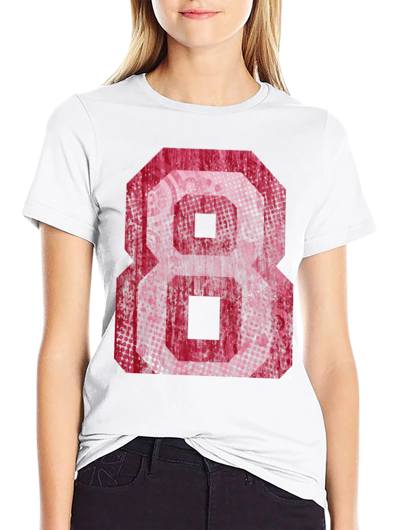 Graphic Tee - Red Number 8 Design