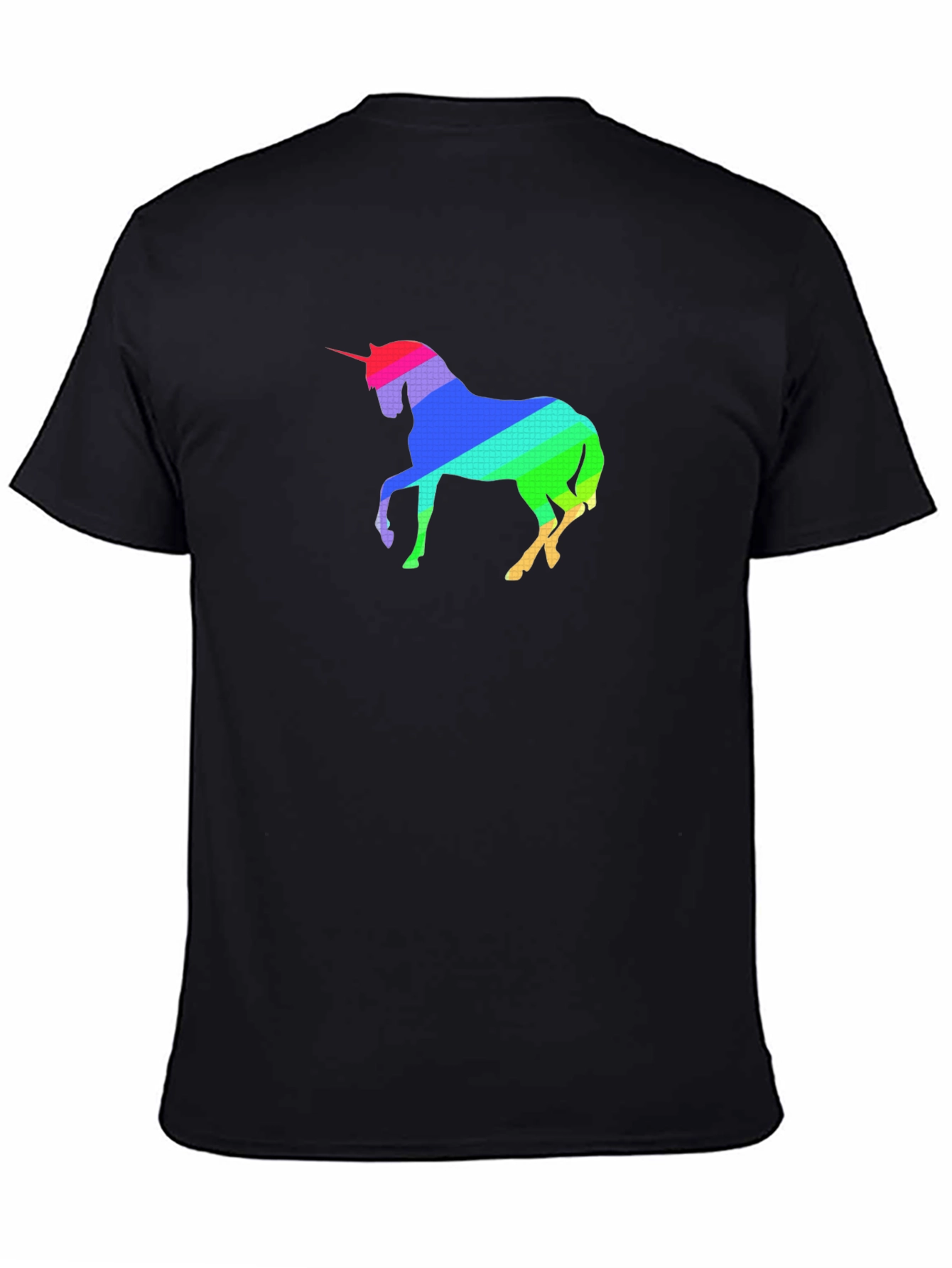 Rainbow Unicorn Graphic Tee - Stylish Mens Black T-Shirt