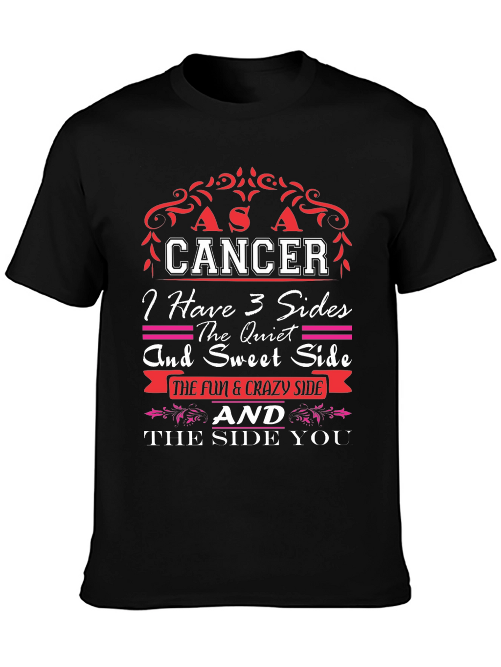 Cancer Zodiac T-Shirt: 3 Sides Design
