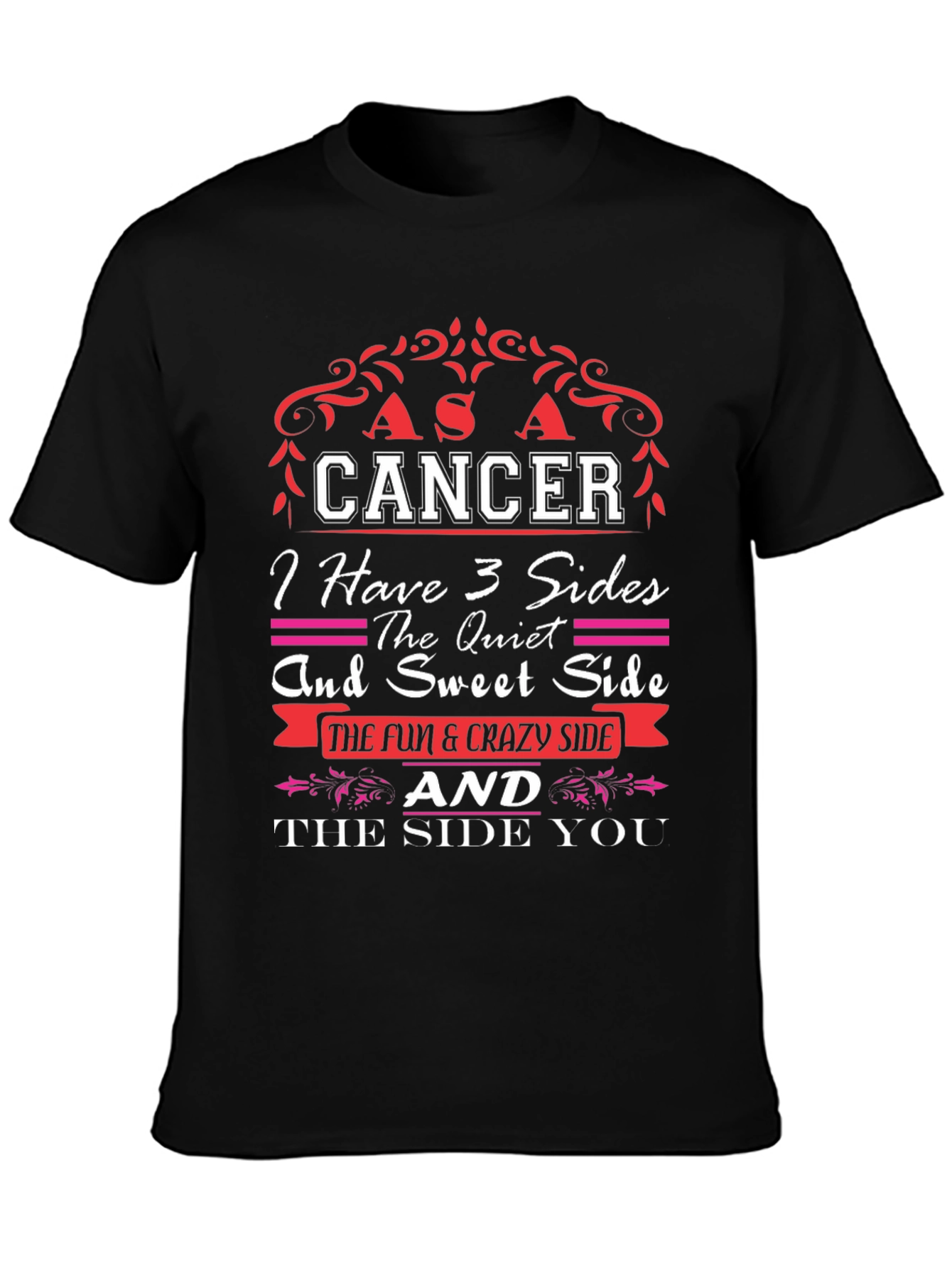 Cancer Zodiac T-Shirt: 3 Sides Design