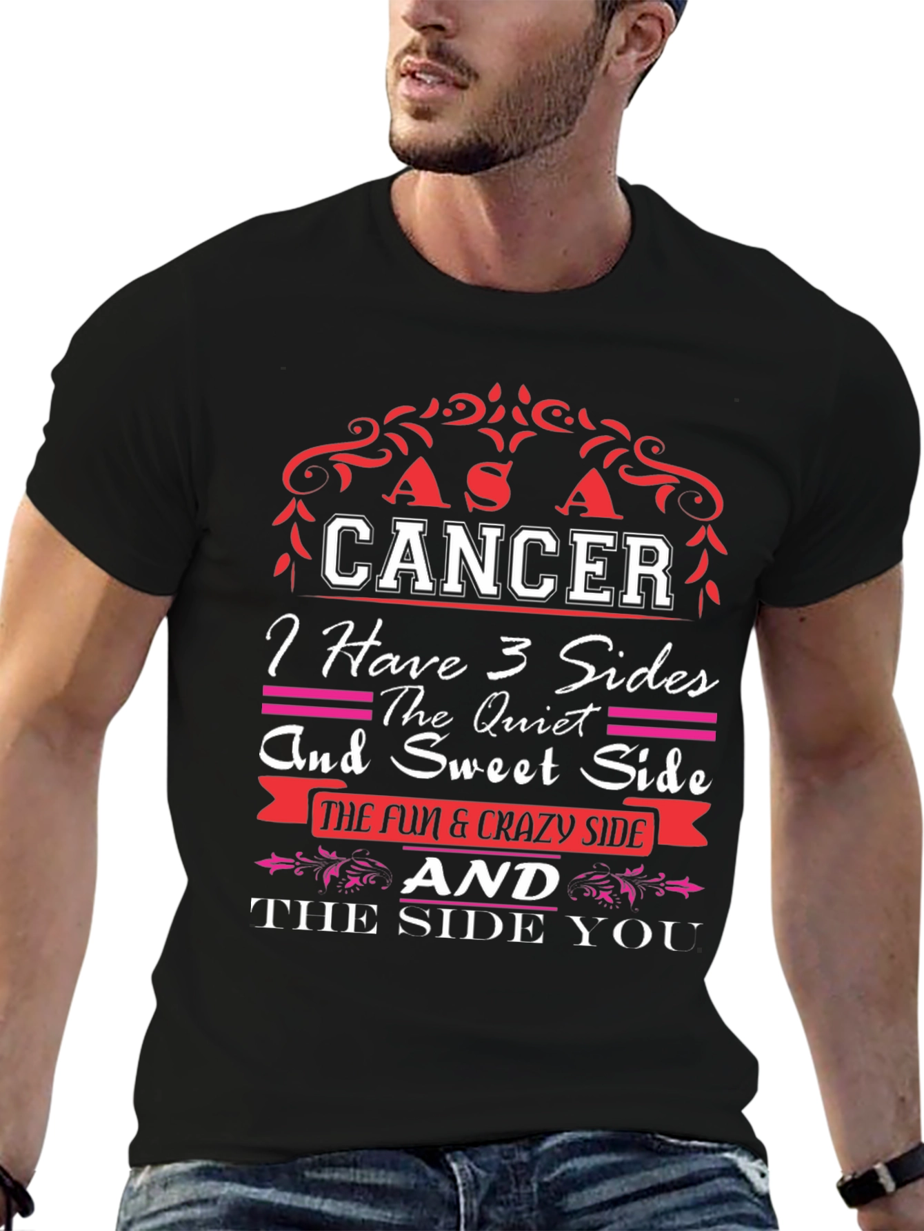 Cancer Zodiac T-Shirt: 3 Sides Design